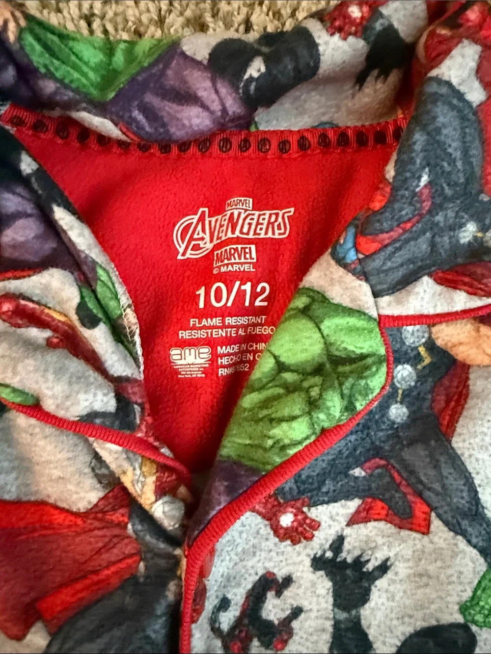 Marvel Boys' Multicolor Avengers Pajama Set - Red Trim